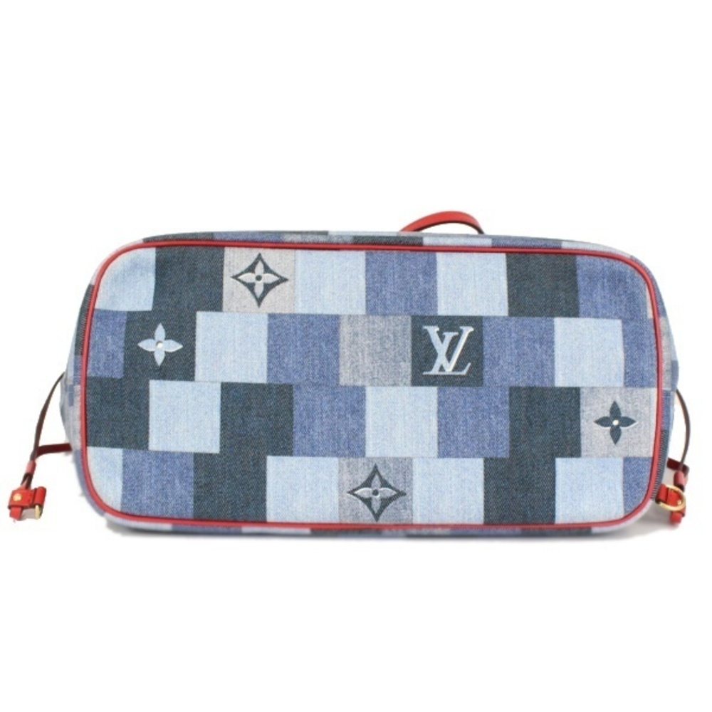 Louis Vuitton Neverfull Mm Denim Patchwork Blue - image 2